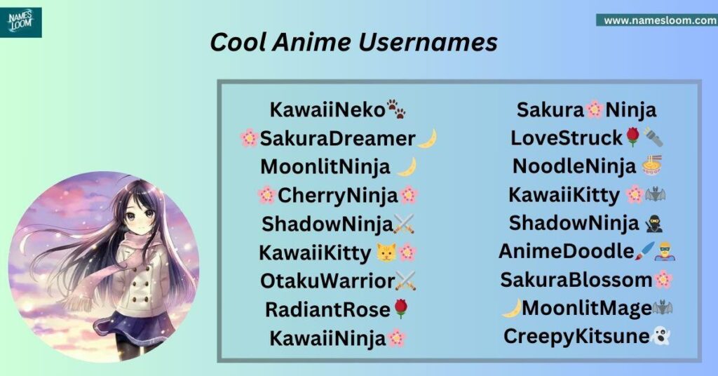 Cool Anime Usernames