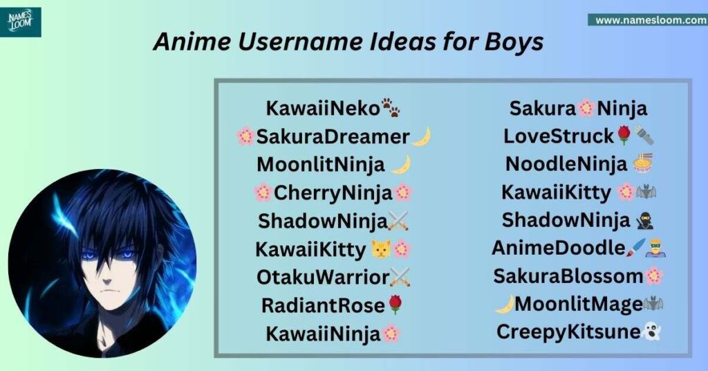 Anime Username Ideas for Boys