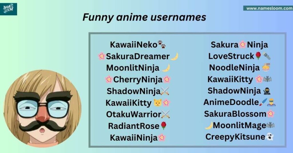 Funny anime usernames