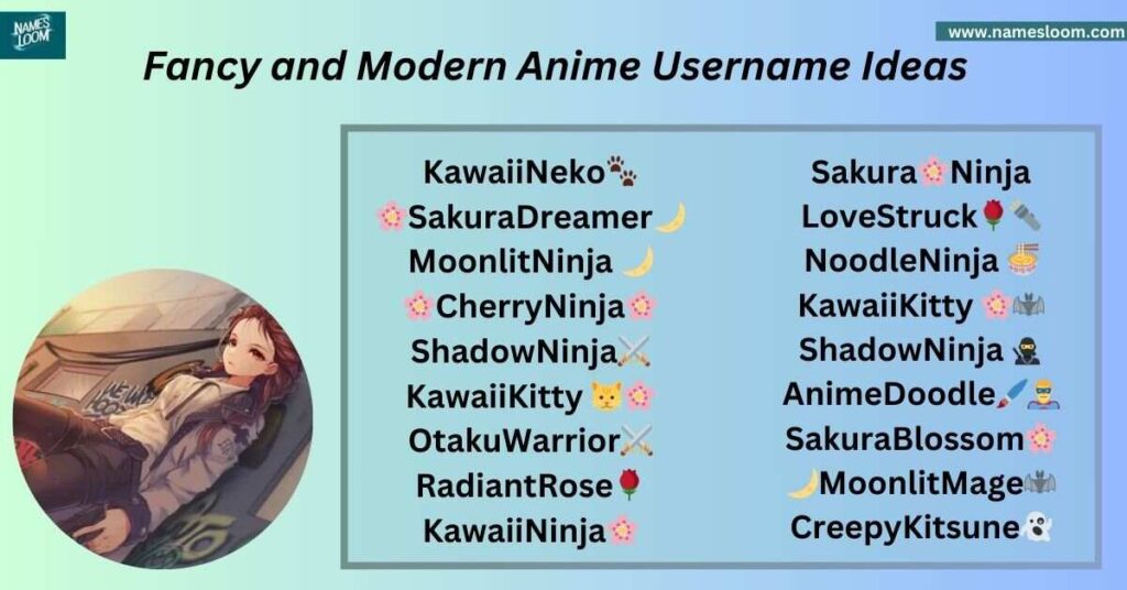 Fancy and Modern Anime Username Ideas