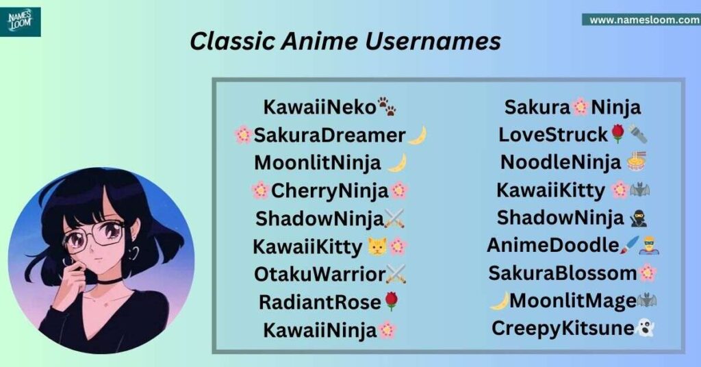 Classic Anime Usernames