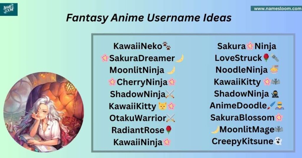 Fantasy Anime Username Ideas