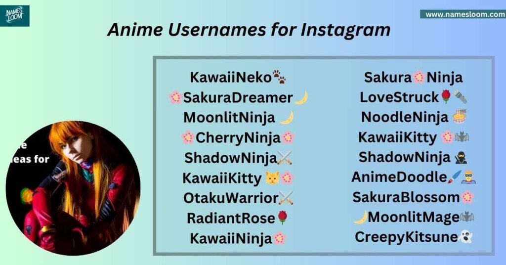 Anime Usernames for Instagram