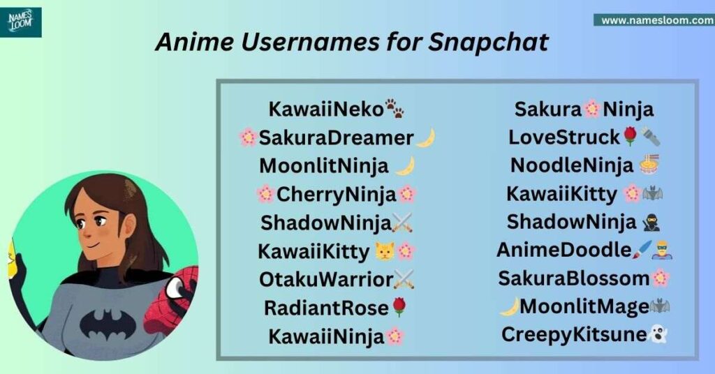 Anime Usernames for Snapchat