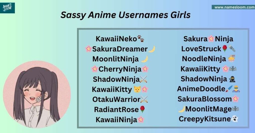 Sassy Anime Usernames Girls