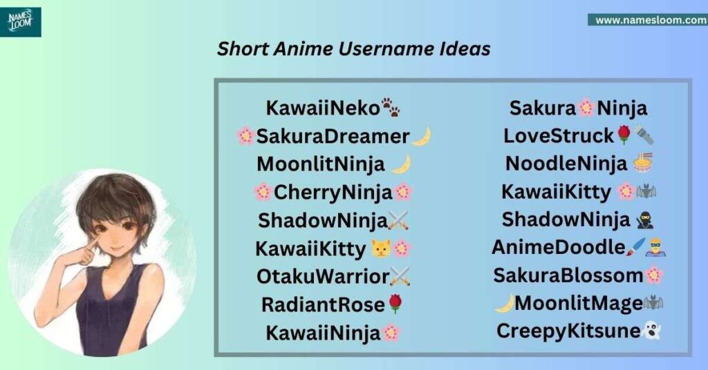 Short Anime Username Ideas