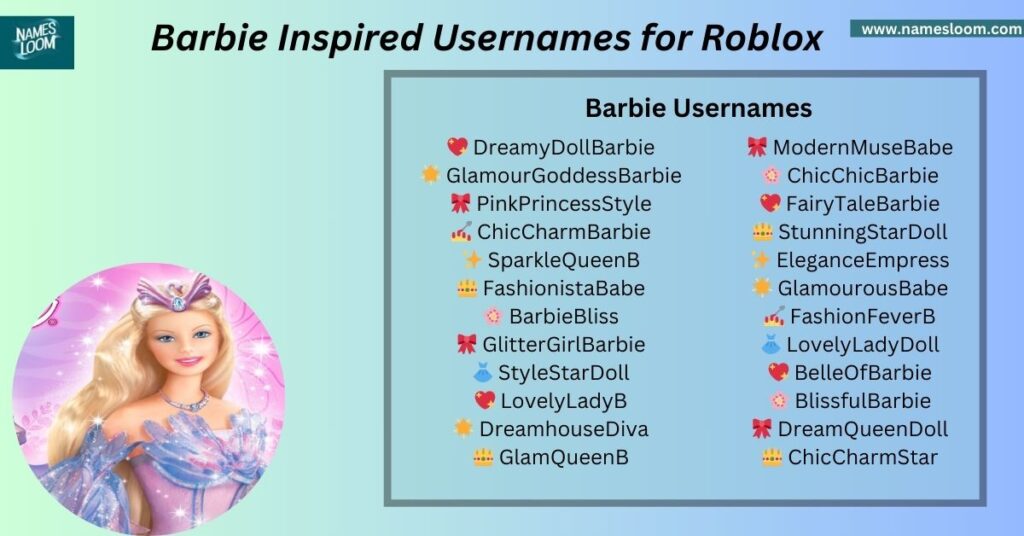 Barbie Inspired Usernames for Roblox