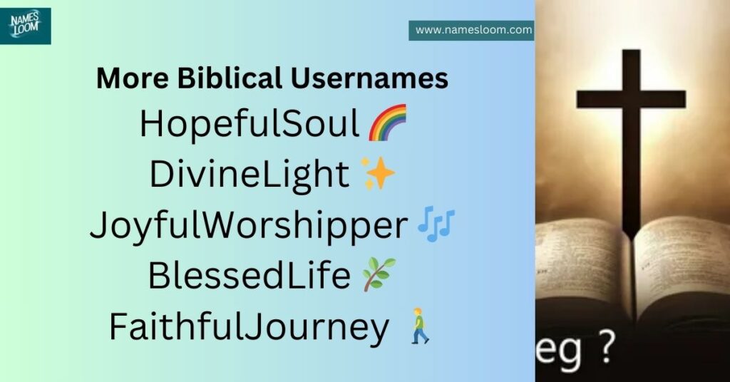 More Biblical Usernames