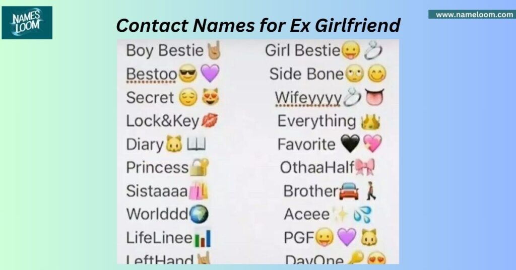 Contact Names for Ex Girlfriend