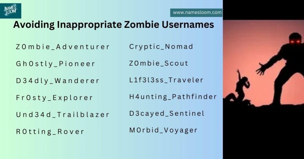 avoiding inappropriate zombie usernames