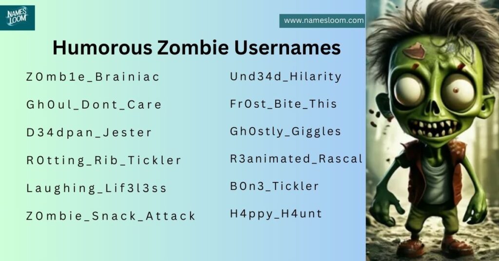 humorous zombie usernames