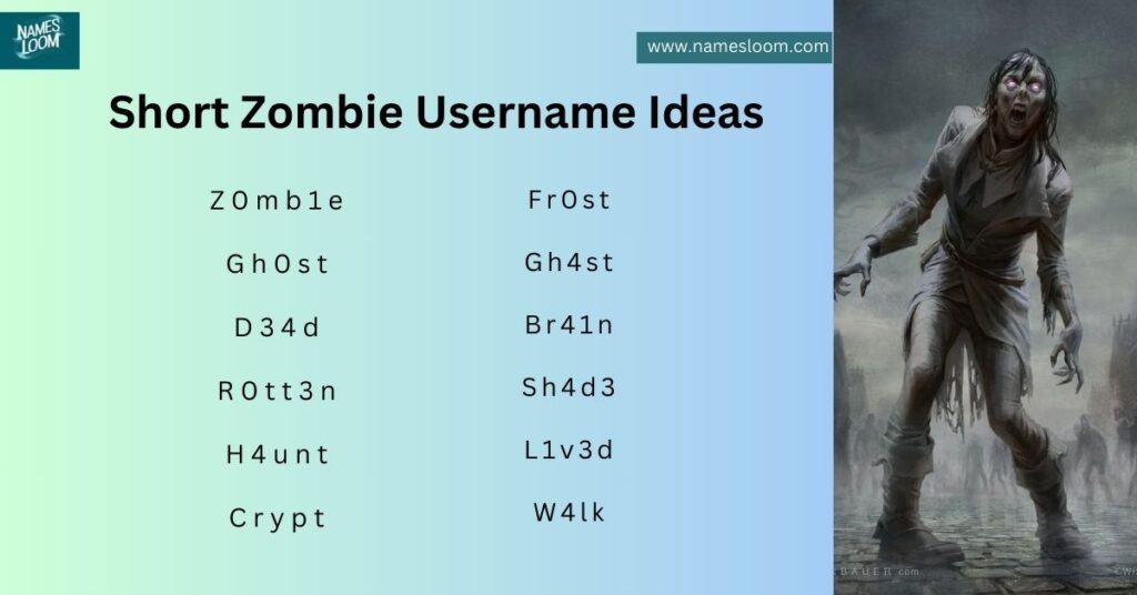 short zombie username ideas