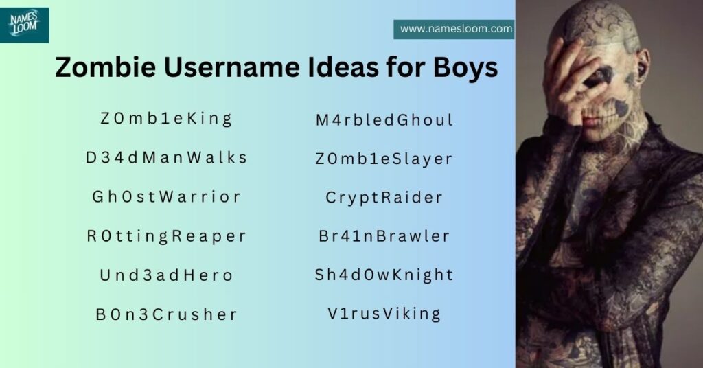 zombie username ideas for boys