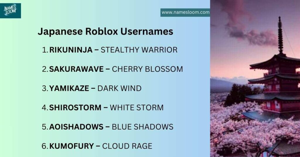 Japanese Roblox Usernames