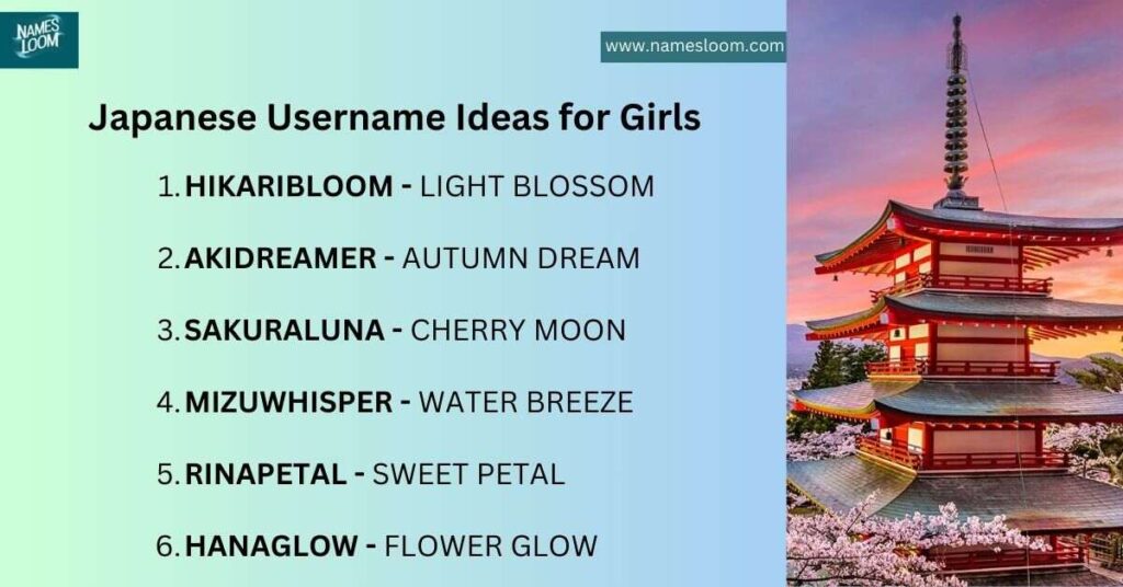 Japanese Username Ideas for Girls