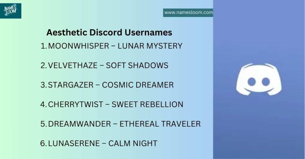 Aesthetic Discord Usernames