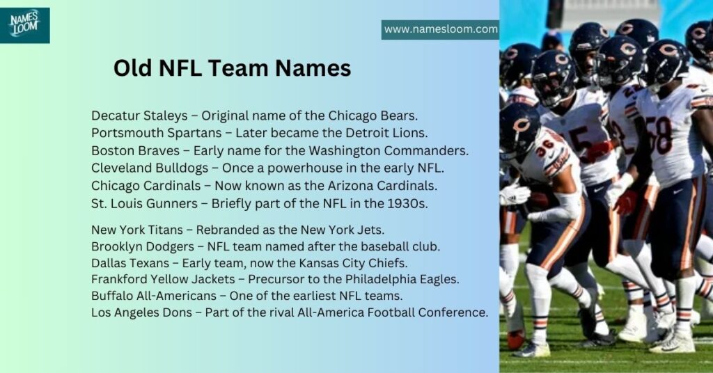 Old NFL Team Names