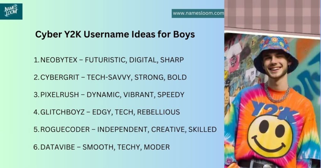 Cyber Y2K Username Ideas for Boys