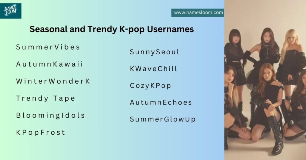 Seasonal and Trendy K-pop Usernames